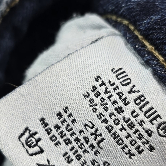 Judy Blue Shorts Womens 2X Denim Jean High Rise Cuffed Distressed Stretch - Picture 8 of 10